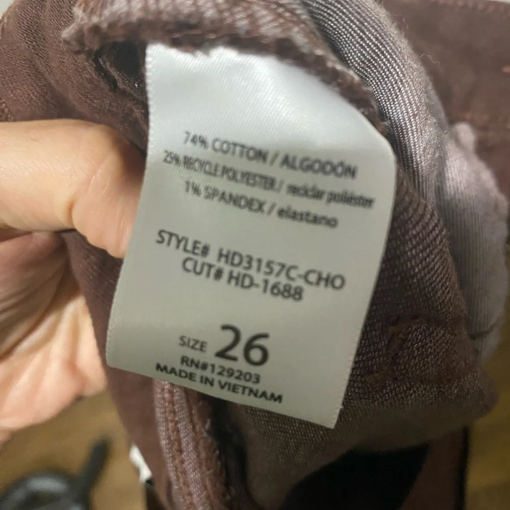 Hidden Brown High-Waisted Pants frayed 26 - Picture 2 of 4